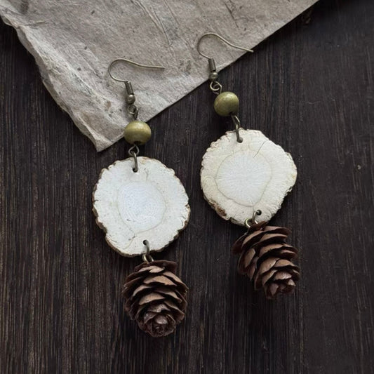 Wooden Breath & Angelica · Pinecone Earrings