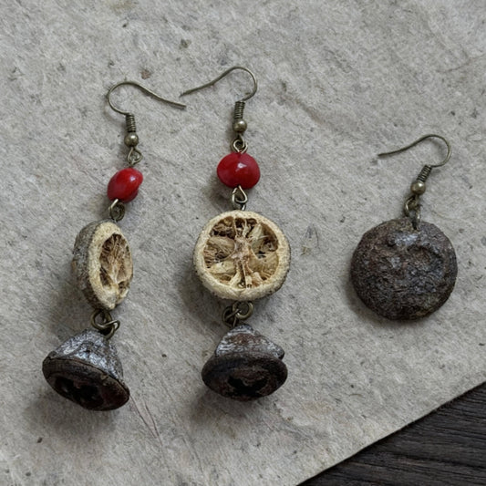 Red Bean & Citrus Echo · Eucalyptus Bell Earrings