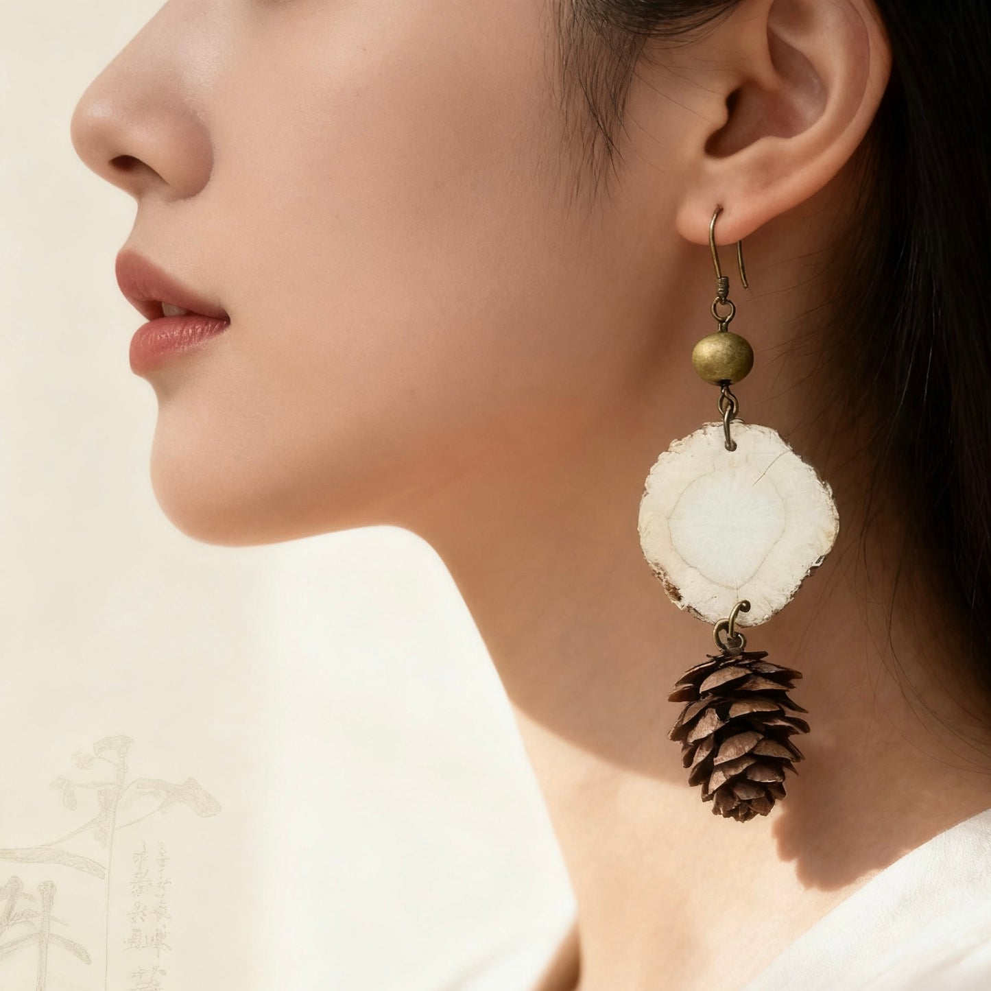 Wooden Breath & Angelica · Pinecone Earrings