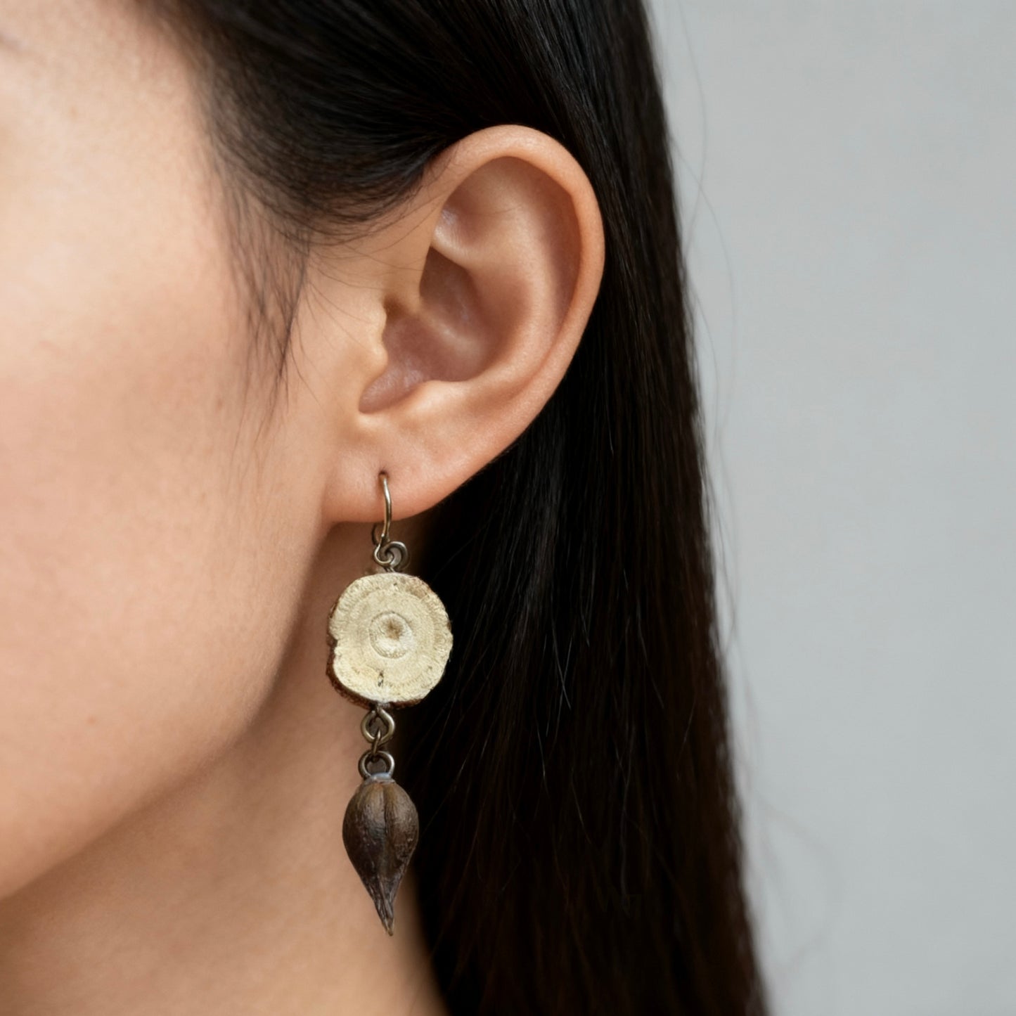 Licorice & Forsythia · Wood Whisper Earrings